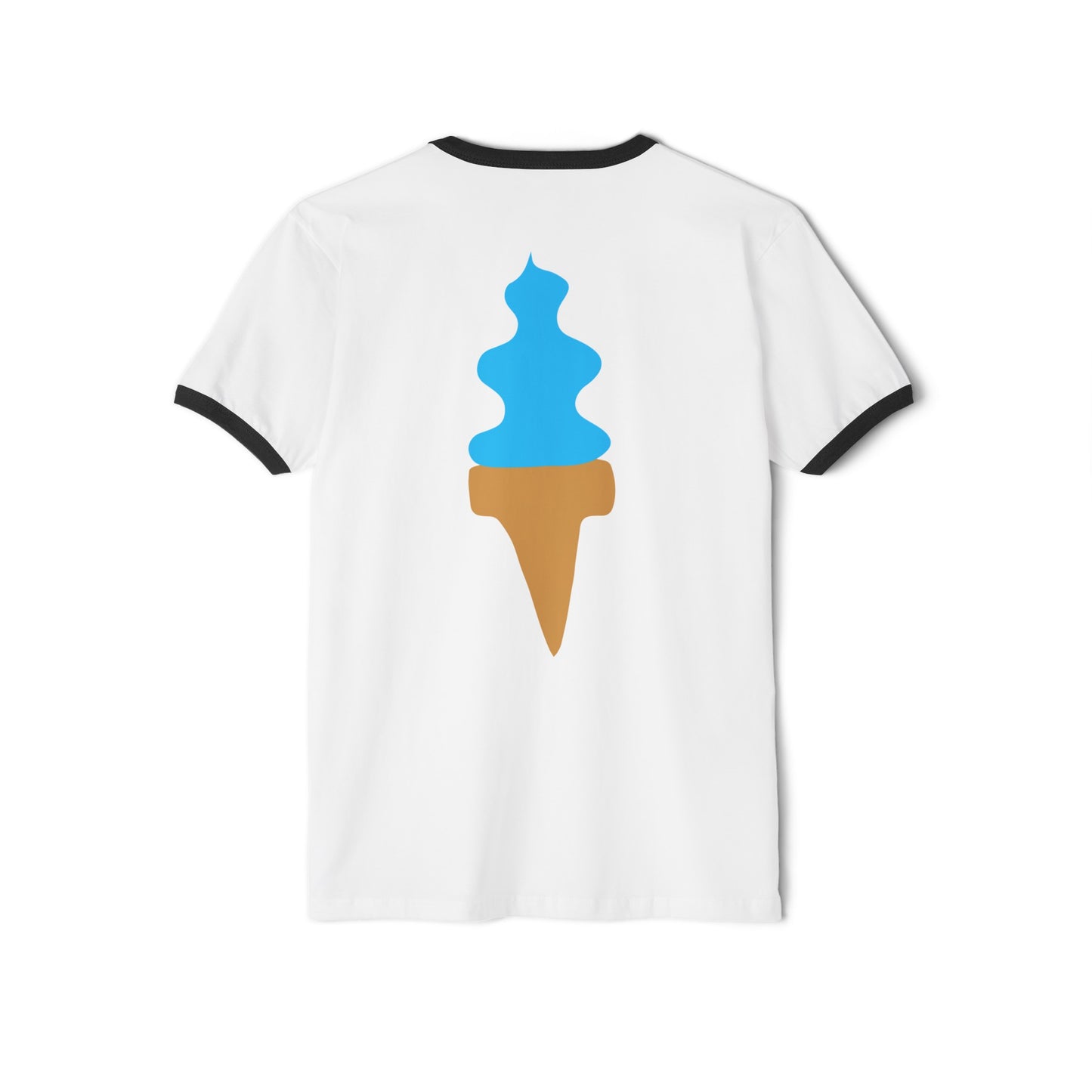 Yum Snacks: Soft Serve Ice Cream Cone Unisex Cotton Ringer T-Shirt Amusement Park Streetwear